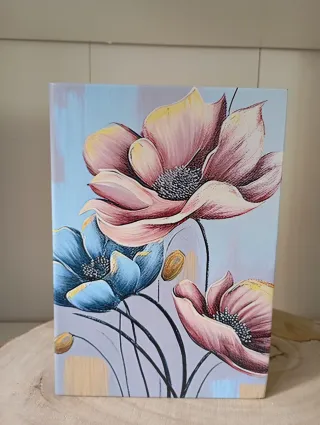 Portagioie a Libro Fiori Blu e Rosa