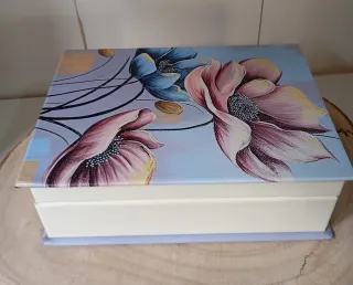 Portagioie a Libro Fiori Blu e Rosa