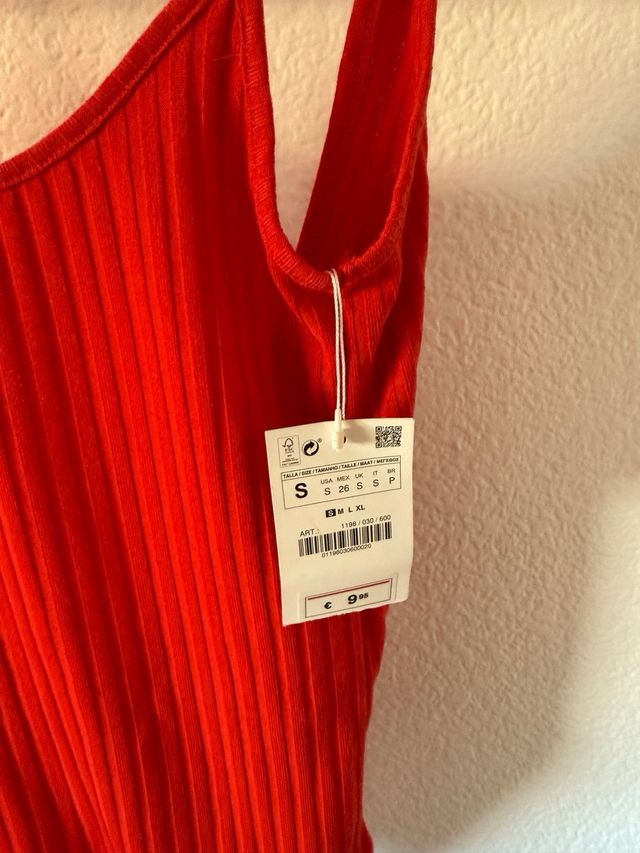 Body punto rojo escote espalda S