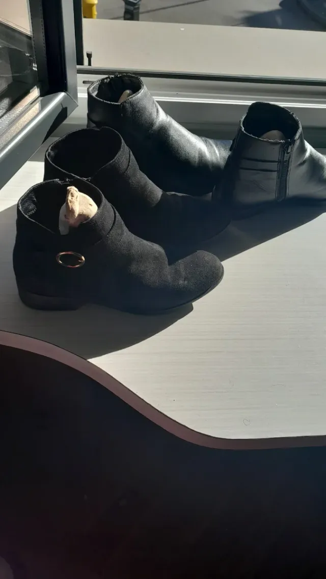 Botines azules y marrones