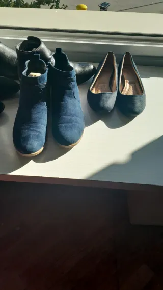 Botines azules y marrones