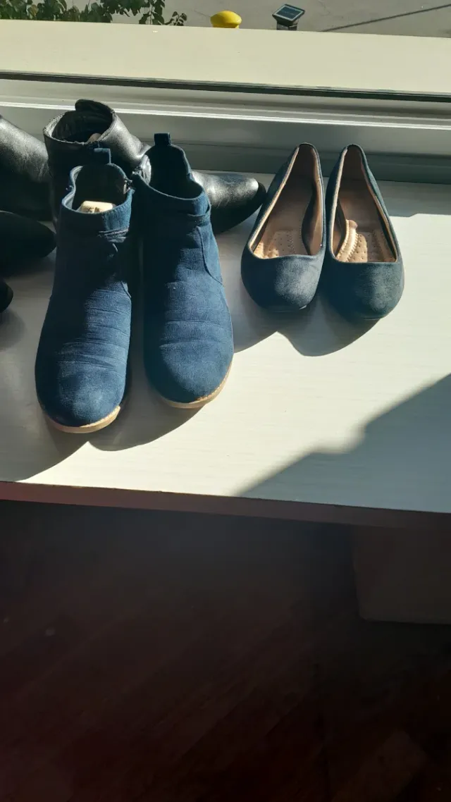 Botines azules y marrones