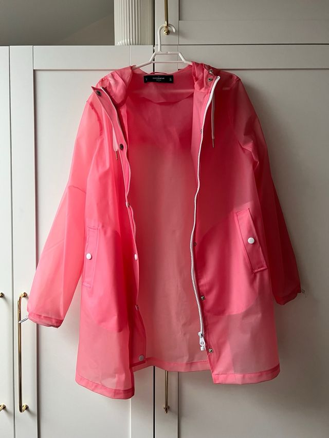 Chubasquero rosa transparente Talla S