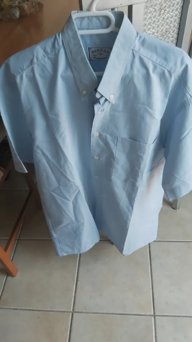 Camisa PERGAN azul manga corta otra Manga larga