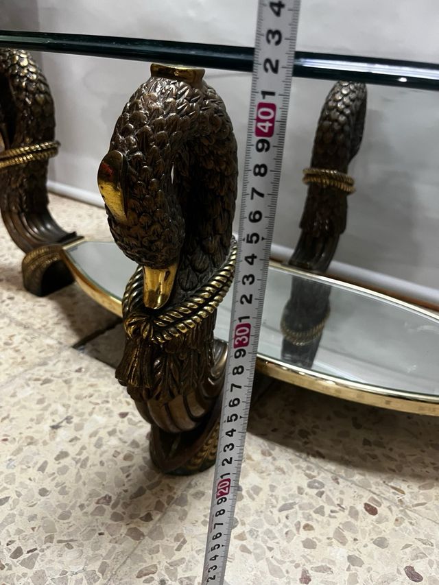 Mesa de centro cristal y metal diseño