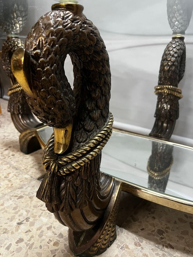 Mesa de centro cristal y metal diseño