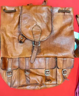 Mochila de cuero vinatge marrón