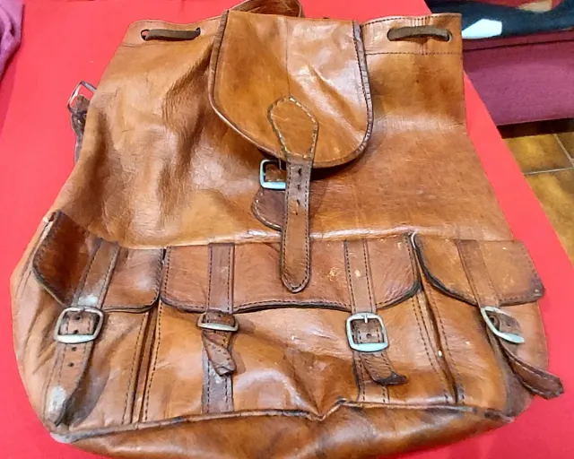 Mochila de cuero vinatge marrón