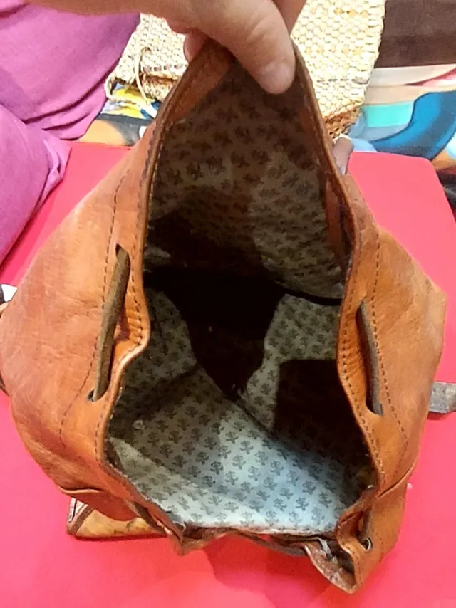 Mochila de cuero vinatge marrón