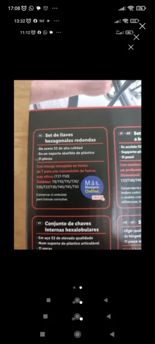 Set 10 llaves hexagonales Torx