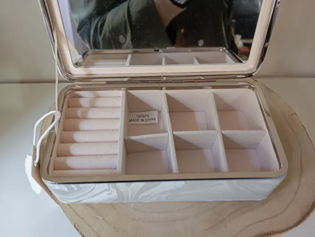 Portagioie Tascabile Argento e Bianco