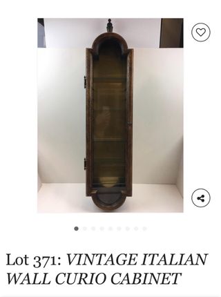 Vintage Italian Wall Curio Cabinet