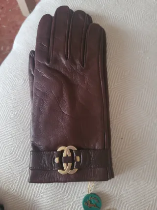 Guantes de Piel Marrones Chanel