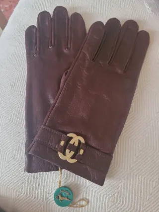 Guantes de Piel Marrones Chanel