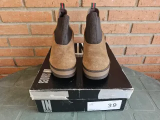 Botas Mujer Talla 39 Beige/Marrón