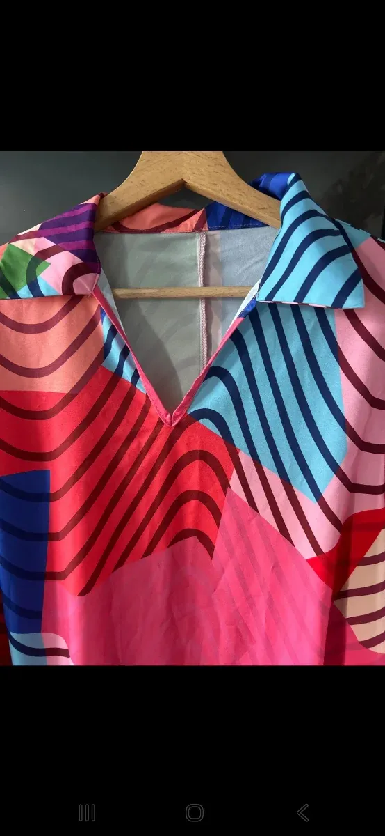 Vestido largo estampado multicolor Talla S