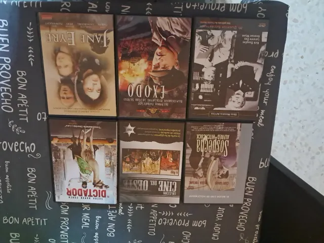 Lote 6 DVDs: Jane Eyre, Exodo, Sospecha y más