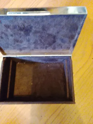 Joyero vintage piel cocodrilo marrón y dorado