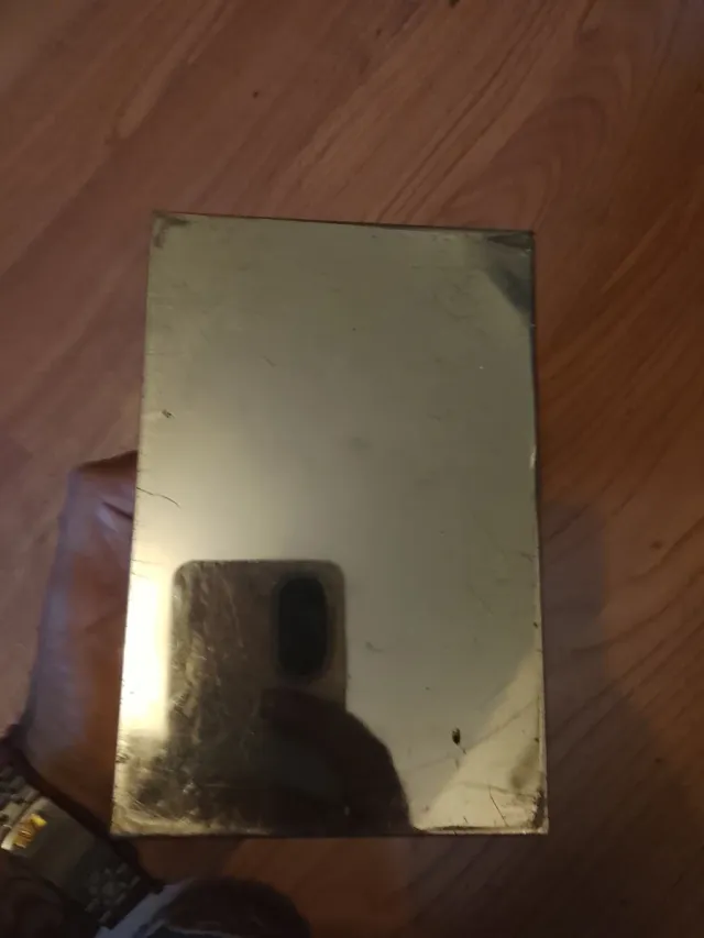 Joyero vintage piel cocodrilo marrón y dorado