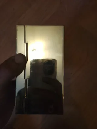 Joyero vintage piel cocodrilo marrón y dorado