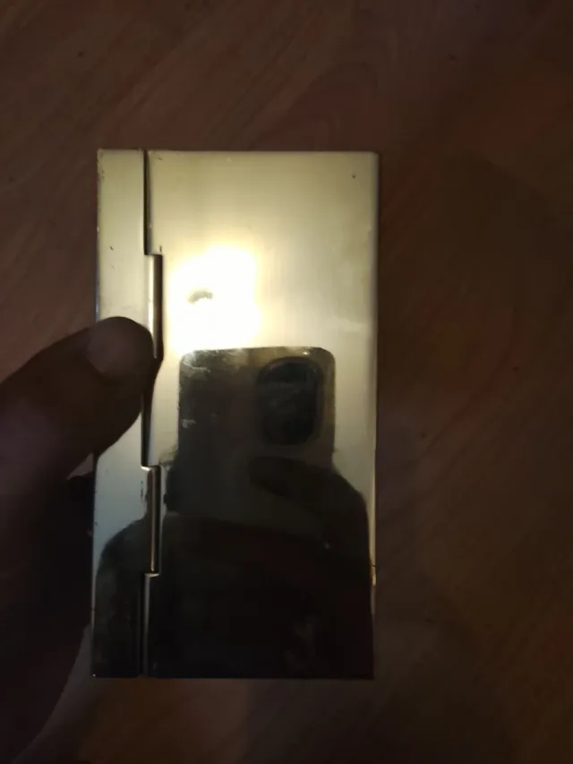 Joyero vintage piel cocodrilo marrón y dorado