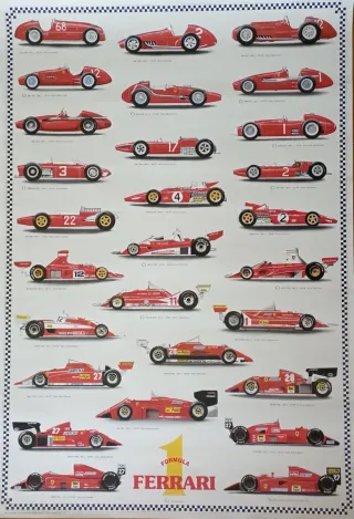 Poster Storia Ferrari F1 e Vespa 68x98cm