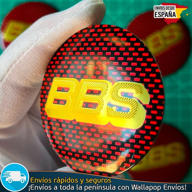 Emblema BBS 56mm Aluminio Pegatina Llanta Tapacubo