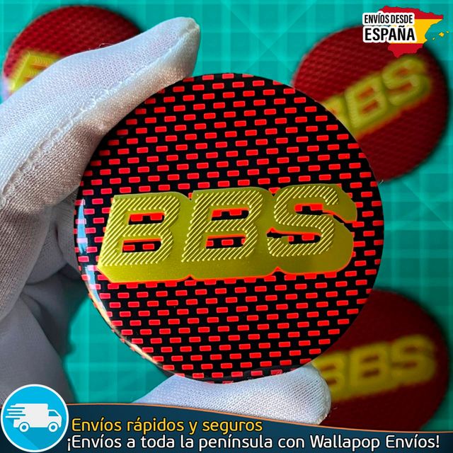 Emblema BBS 56mm Aluminio Pegatina Llanta Tapacubo