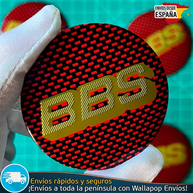 Emblema BBS 56mm Aluminio Pegatina Llanta Tapacubo