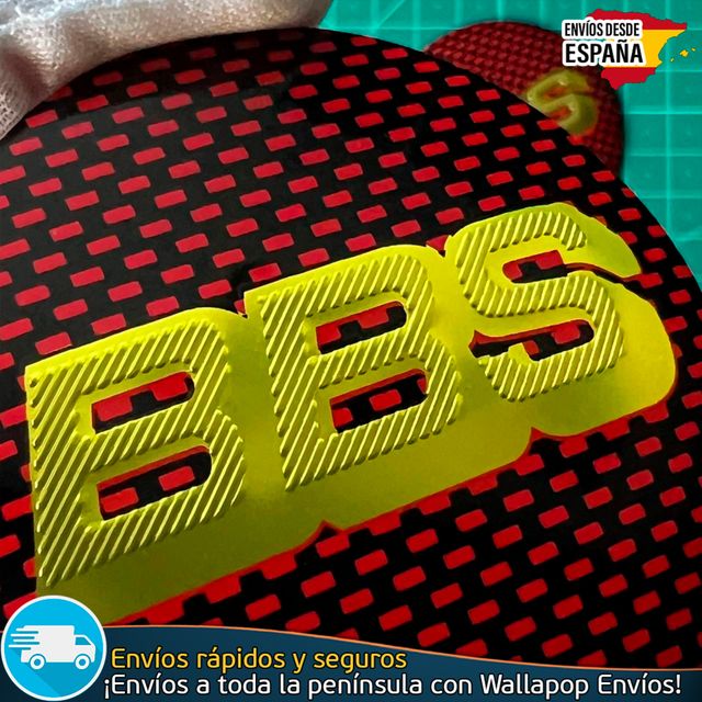 Emblema BBS 56mm Aluminio Pegatina Llanta Tapacubo