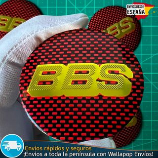 Emblema BBS 56mm Aluminio Pegatina Llanta Tapacubo