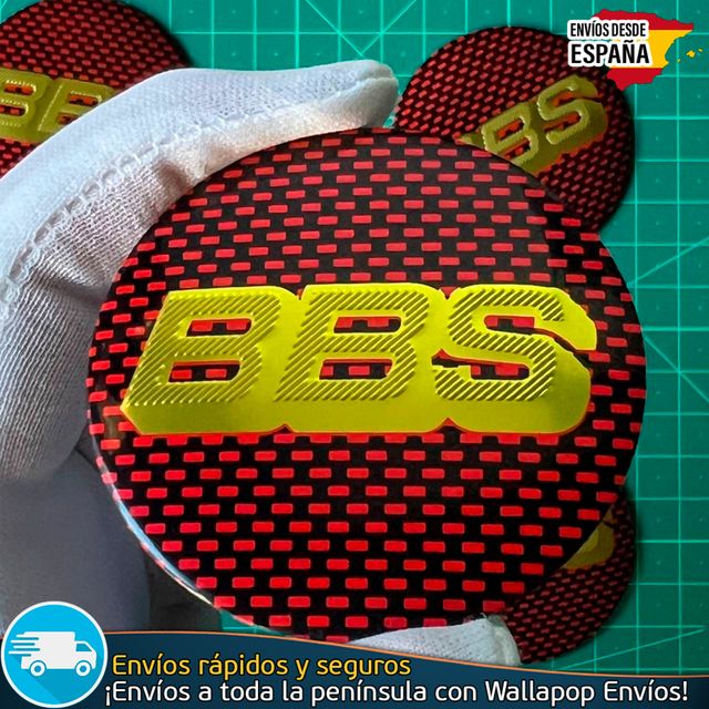 Emblema BBS 56mm Aluminio Pegatina Llanta Tapacubo