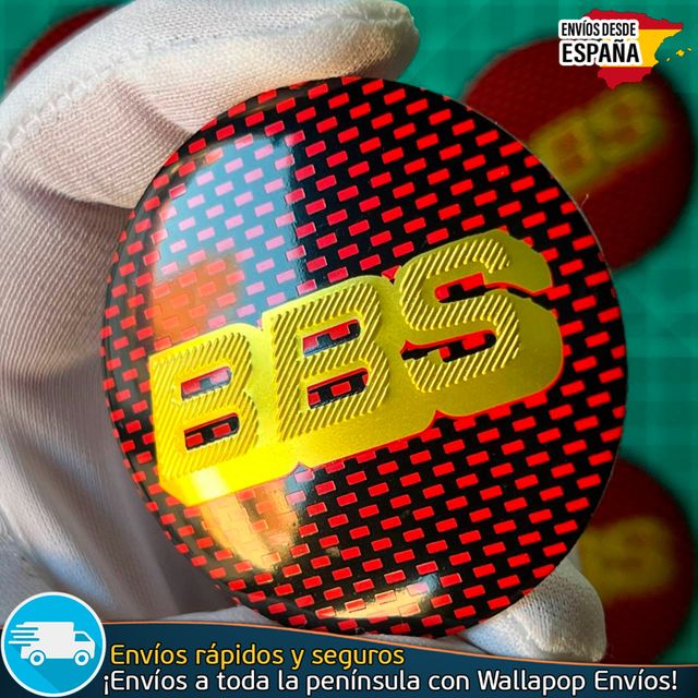 Emblema BBS 56mm Aluminio Pegatina Llanta Tapacubo