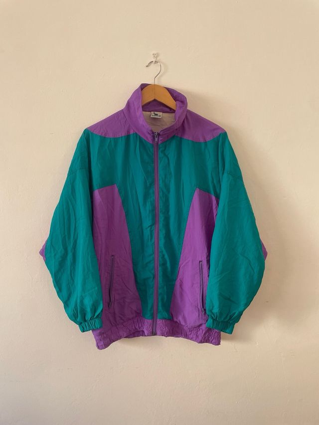 Chaqueta C&A Retro Morado y Verde