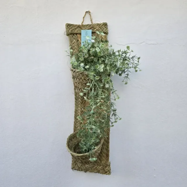 Macetero Doble Esparto Natural Estilo Boho