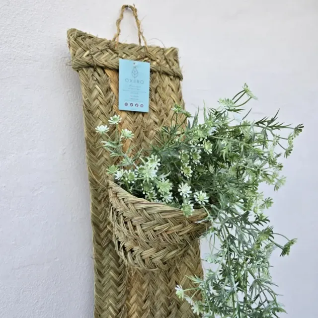 Macetero Doble Esparto Natural Estilo Boho