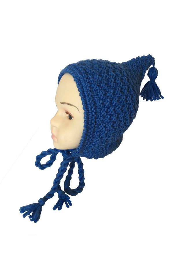 Capota gnomo pixie azul eléctrico, bebé 2-3 años