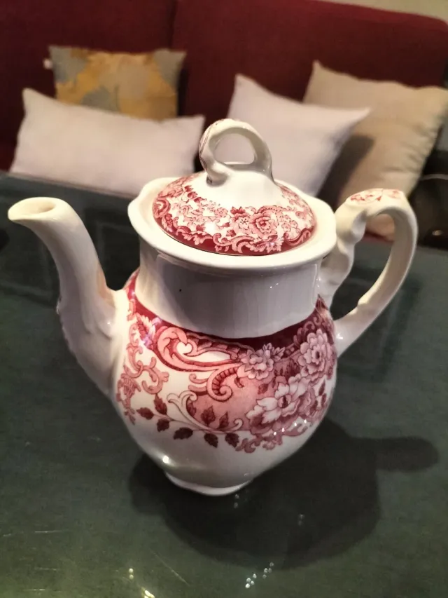 Piezas Cartuja floral roja