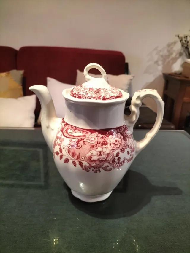 Piezas Cartuja floral roja