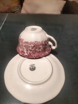 Piezas Cartuja floral roja