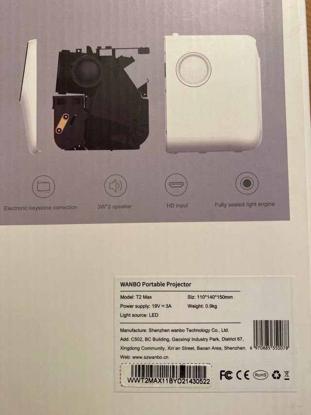Proyector Portátil Wanbo T2 Max Blanco