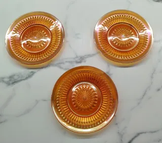 Platos Jeanette Glass Naranja Vintage