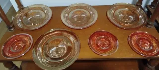 Platos Jeanette Glass Naranja Vintage