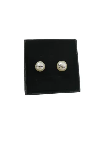 Pendientes Guess Baño Oro Perla Blanca