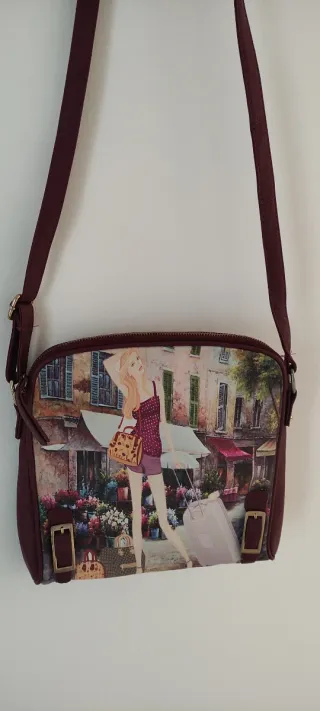 Bolso bandolera estampado mujer