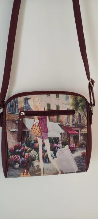 Bolso bandolera estampado mujer