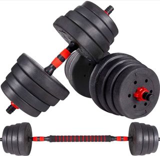 Banco de musculación y pesas