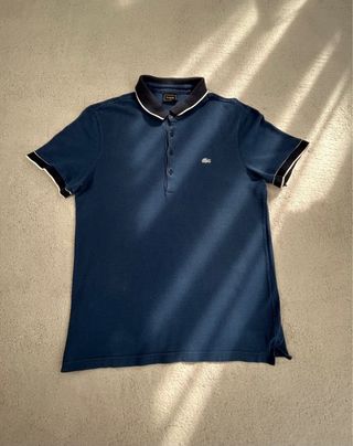 Polo Lacoste Azul Logo Blanco Talla M