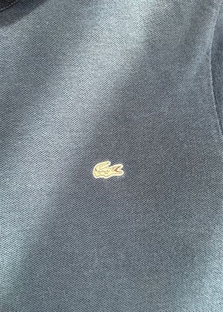 Polo Lacoste Azul Logo Blanco Talla M
