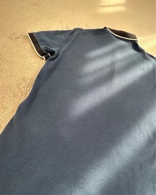 Polo Lacoste Azul Logo Blanco Talla M